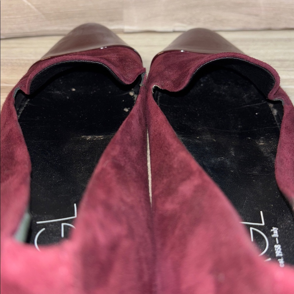 AGL Plum Suede Flat Loafers - Picture 6 of 9